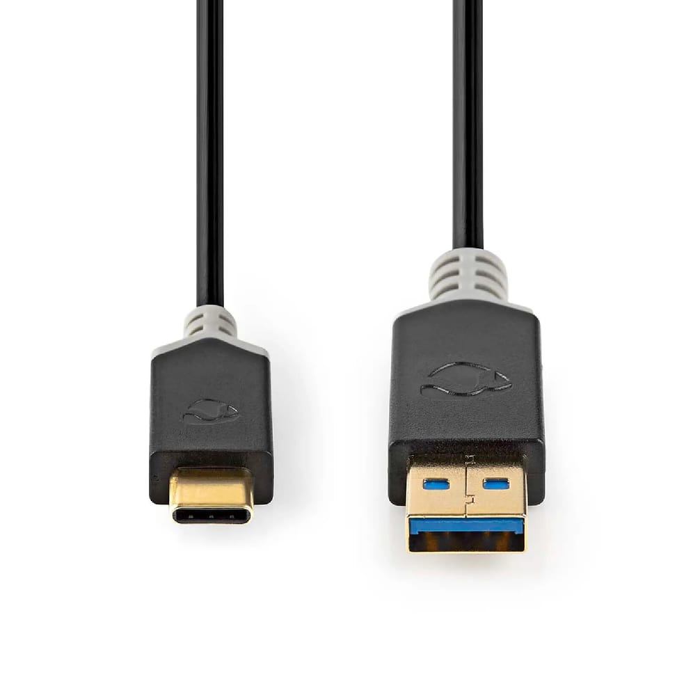 Nedis Câble de Charge et de Données USB-A Mâle vers USB-C Mâle 60W 5 Gbps 1m Noir / Or — image 2