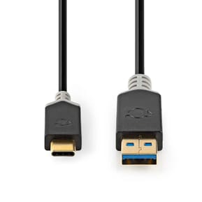Nedis Câble de Charge et de Données USB-A Mâle vers USB-C Mâle 60W 5 Gbps 1m Noir / Or — image 2