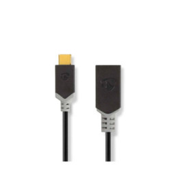 Nedis Câble de Charge et de Données USB-C Mâle USB-A Femelle 60W 5 Gbps 0.15m Noir
