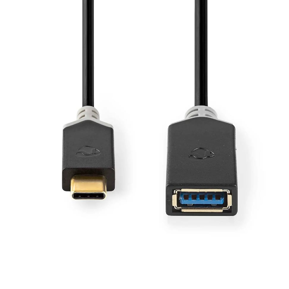 Nedis Câble de Charge et de Données USB-C Mâle USB-A Femelle 60W 5 Gbps 0.15m Noir — image 2