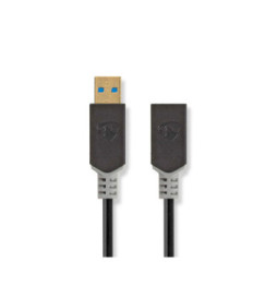 Nedis Câble USB 3.2 Gen 1 USB-A Mâle vers USB-A Femelle 5 Gbps 2m Noir