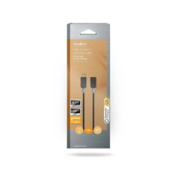 Nedis Câble USB 3.2 Gen 1 USB-A Mâle vers USB-A Femelle 5 Gbps 2m Noir
