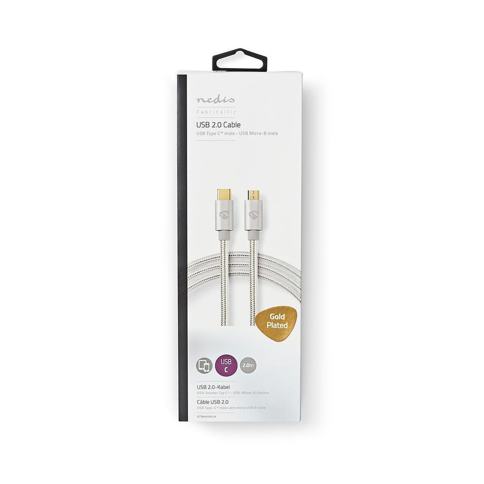 Nedis Câble USB Type-C mâle vers Micro-USB Type B mâle - 2 m — image 5