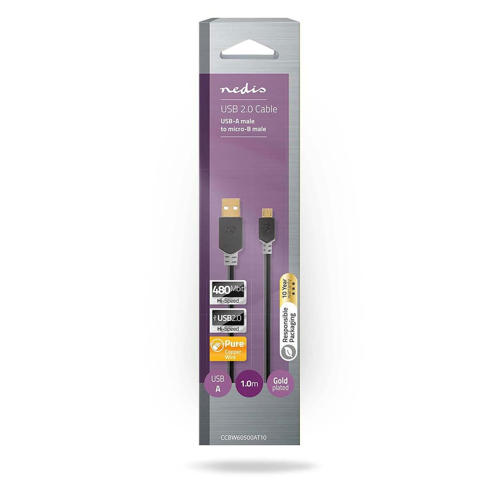 Nedis Câble USB-A vers micro-USB-B - 1 m — image 3