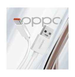 Oppo Câble USB vers USB-C SuperVOOC 65W, officiel - Blanc 1m
