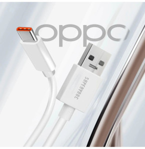 Oppo Câble USB vers USB-C SuperVOOC 65W, officiel - Blanc 1m