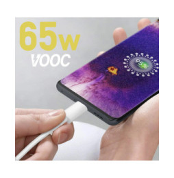 Oppo Câble USB vers USB-C VOOC 65W, officiel DL129 - Blanc 1m