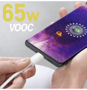 Oppo Câble USB vers USB-C VOOC 65W, officiel DL129 - Blanc 1m