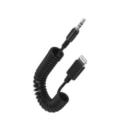 Puluz Câble Lightning vers Jack 3.5mm Mâle Son de Qualité Cordon spiralé 1m Noir