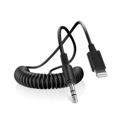 Puluz Câble Lightning vers Jack 3.5mm Mâle Son de Qualité Cordon spiralé 1m Noir