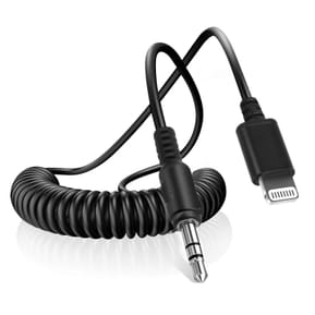 Puluz Câble Lightning vers Jack 3.5mm Mâle Son de Qualité Cordon spiralé 1m Noir — image 2