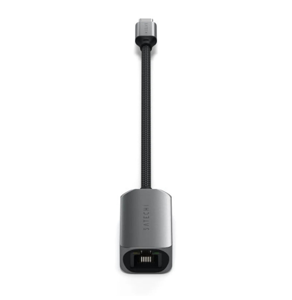 Satechi Adaptateur USB-C vers Ethernet 2.5 Gigabit en Nylon Tressé Gris