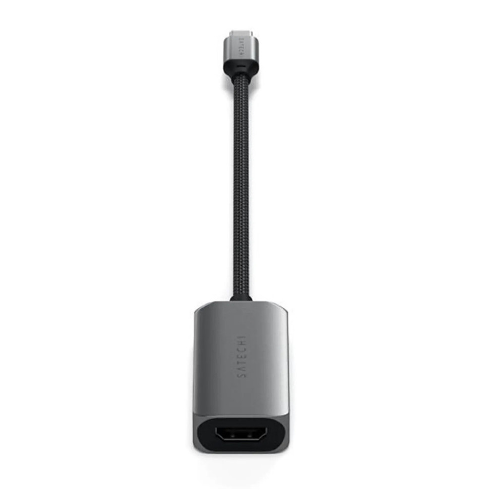 Satechi Adaptateur USB-C vers HDMI 2.1 8K en Nylon Tressé Gris