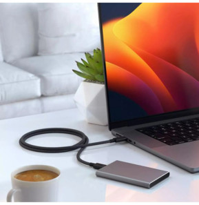 Satechi Câble de Charge et de Transfert Thunderbolt 4 Pro USB-C / USB-C 240W 1m Noir