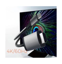 Satechi Câble USB C vers HDMI Résolution 4K 60Hz Longueur 175cm Gris sidéral