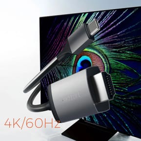 Satechi Câble USB C vers HDMI Résolution 4K 60Hz Longueur 175cm Gris sidéral — image 3