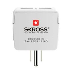 Skross - Adaptateur secteur Skross Europe vers Royaume-uni sortie USB blanc