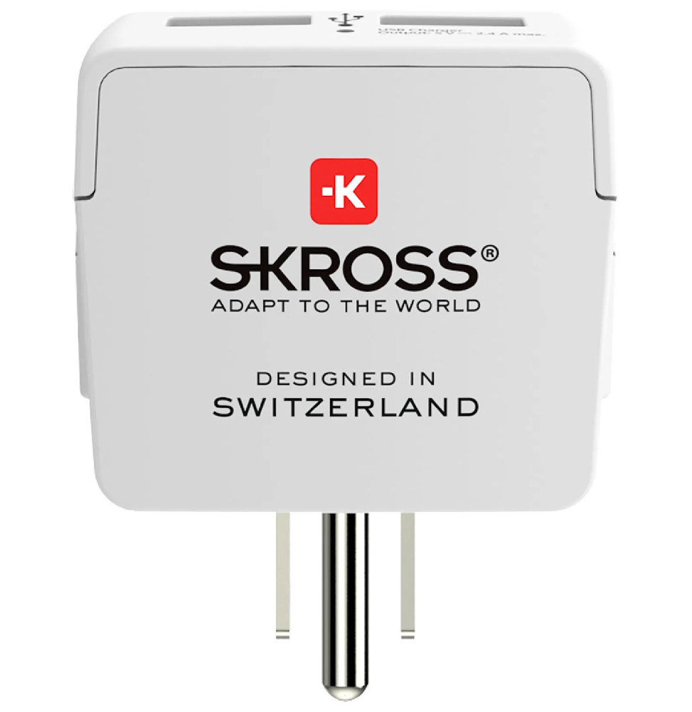 Skross - Adaptateur secteur Skross Europe vers Royaume-uni sortie USB blanc