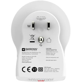 Skross - Adaptateur secteur Skross Europe vers Royaume-uni sortie USB blanc — image 2