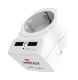 Skross - Adaptateur secteur Skross Europe vers Royaume-uni sortie USB blanc