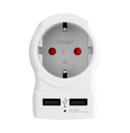 Skross - Adaptateur secteur Skross Europe vers USA sortie USB blanc