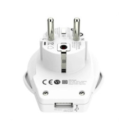 Skross - Adaptateur Secteur Skross Monde À Europe 1 Port Usb Blanc