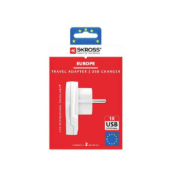 Skross - Adaptateur Secteur Skross Monde À Europe 1 Port Usb Blanc