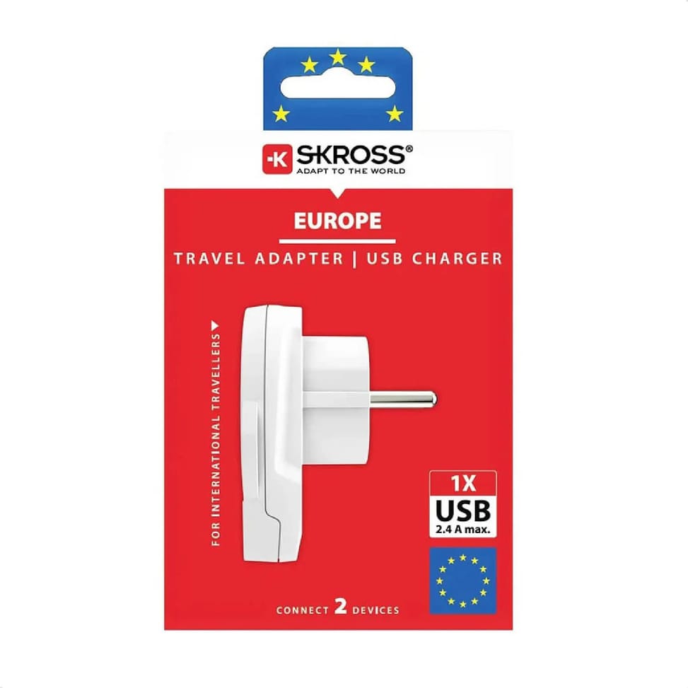 Skross - Adaptateur Secteur Skross Monde À Europe 1 Port Usb Blanc — image 4