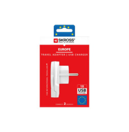 Skross - Adaptateur Secteur Skross Monde À Europe 1 Port Usb Blanc