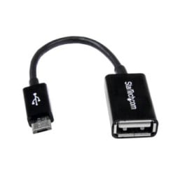 Startech.com Adaptateur micro USB B mâle / USB 2.0 Host OTG femelle - Noir