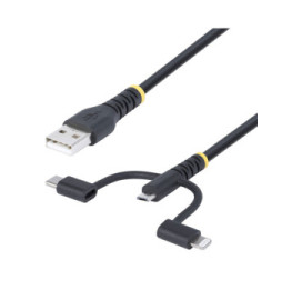 StarTech.com Câble 3-en-1 USB-A vers micro USB / USB-C / Lightning (1 m)