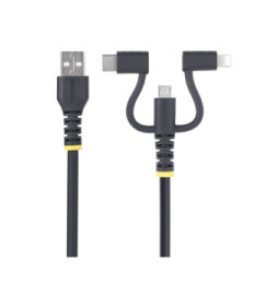 StarTech.com Câble 3-en-1 USB-A vers micro USB / USB-C / Lightning (1 m)