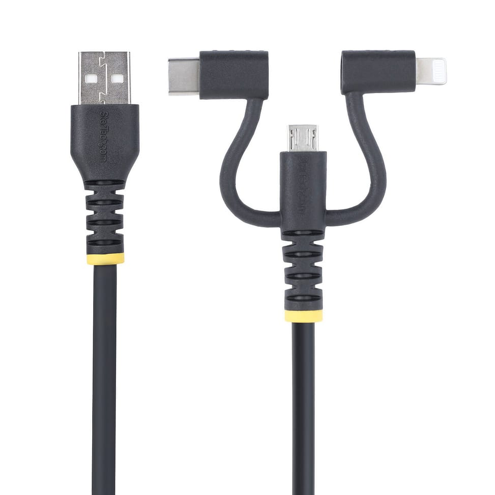 StarTech.com Câble 3-en-1 USB-A vers micro USB / USB-C / Lightning (1 m) — image 2