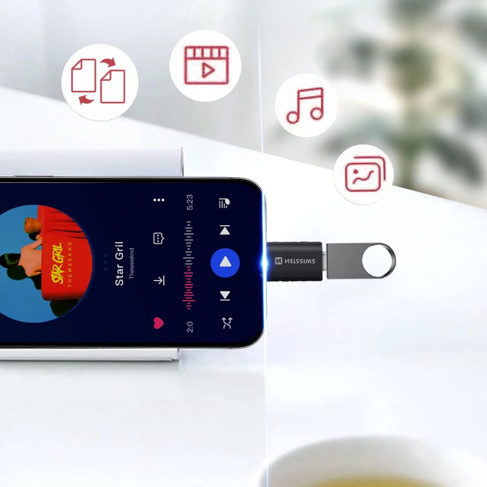 Swissten Adaptateur Apple Lightning vers USB-C Transfert de Données et Charge — image 4