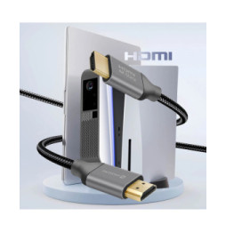 Swissten Câble HDMI 2.0 Ultra HD 4K 60Hz Nylon Tressé 2m Connecteurs Plaqués Or Noir