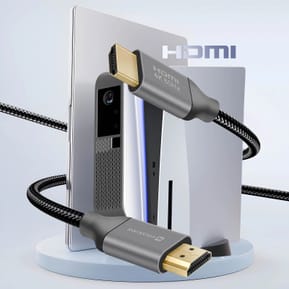 Swissten Câble HDMI 2.0 Ultra HD 4K 60Hz Nylon Tressé 2m Connecteurs Plaqués Or Noir — image 3