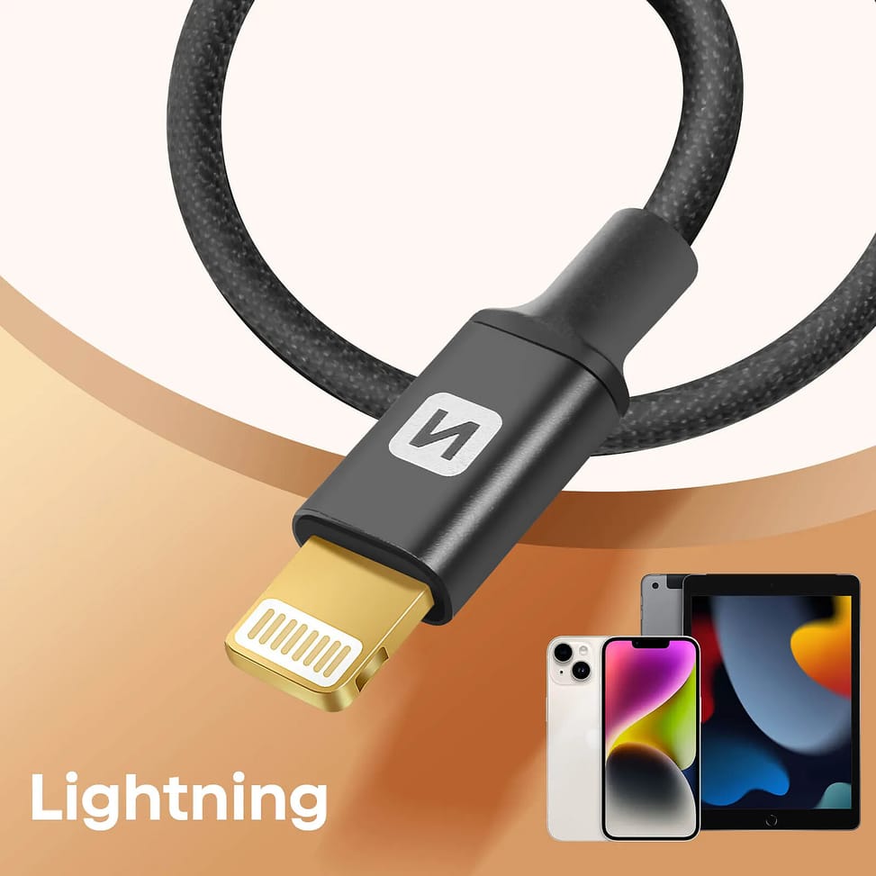 Swissten Câble Jack 3.5mm pour iPhone / iPad, Adaptateur Audio Noir 1,5m — image 3