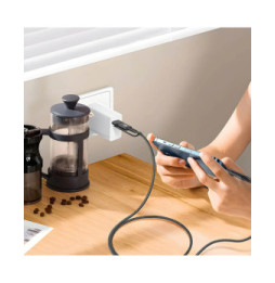 Swissten Câble USB + USB-C 60W pour iPhone et iPad, Aramid Gris 1,5m