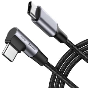 Swissten Câble USB C 100W pour Ordinateur Portable Design Coudé Nylon Tressé Noir — image 2