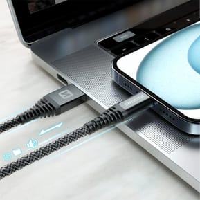 Swissten Câble USB type C Fibre Aramide 1.5m Charge Rapide 60W Prise USB Noir — image 4