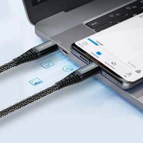 Swissten Câble USB type C Fibre Aramide 1.5m Charge Rapide 60W Prise USB-C Noir — image 4