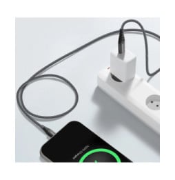 Swissten Câble USB type C Fibre Aramide 1.5m Charge Rapide 60W Prise USB-C Noir