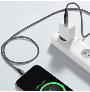 Swissten Câble USB type C Fibre Aramide 1.5m Charge Rapide 60W Prise USB-C Noir
