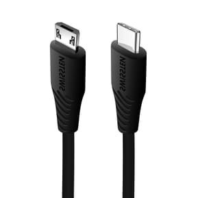 Swissten Câble USB-C vers Micro-USB Charge rapide 3A Synchronisation 1m Noir
