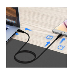 Swissten Câble USB-C vers Micro-USB Charge rapide 3A Synchronisation 1m Noir