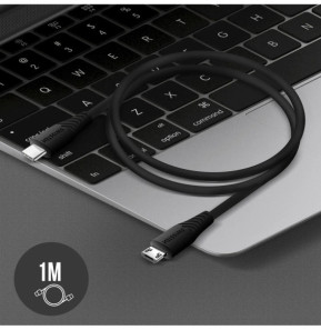 Swissten Câble USB-C vers Micro-USB Charge rapide 3A Synchronisation 1m Noir