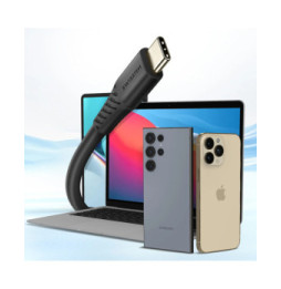 Swissten Câble USB-C vers USB-C 100W Recharge Ultra-Rapide Synchronisation 2.5m Noir