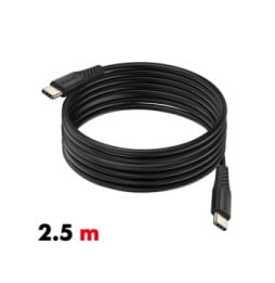 Swissten Câble USB-C vers USB-C 100W Recharge Ultra-Rapide Synchronisation 2.5m Noir