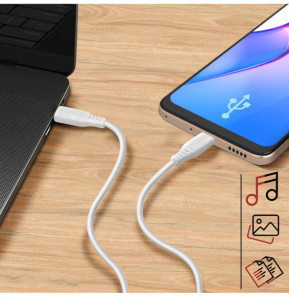 Swissten Câble USB-C vers USB-C 5A Power Delivery 100W Charge Rapide 2.5m Blanc