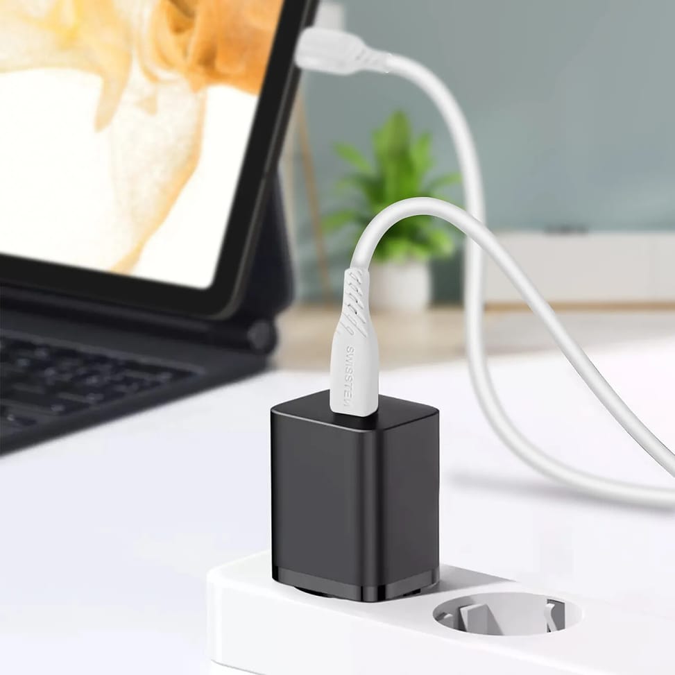 Swissten Câble USB-C vers USB-C 5A Power Delivery 100W Charge Rapide 2.5m Blanc — image 5